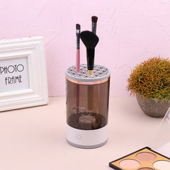 Outil de nettoyage de pinceaux à paupières pour femmes, machine de nettoyage de pinceaux de maquillage électrique portable avec chargement USB, brosse cosmétique automatique