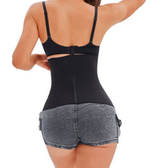 Women's Solid Color Mesh Zipper Breasted Belly Band Tight Corset