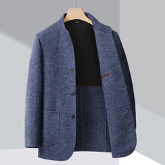 Men's Chinese-style Mandarin-collar Loose Wool Coat