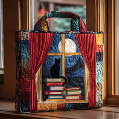 Creative, High-Capacity Tote Bag With Digital Print And Quilted Embroidery