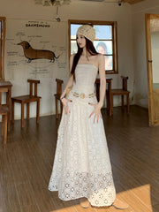 Summer Embroidered Dopamine Strapless Bohemian Style Dress For Women