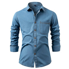 Pure Cotton Wrinkle-Resistant Solid Color Long-Sleeve Mens Casual Jacket