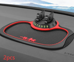 Support de téléphone de voiture antidérapant 4 en 1 avec carte de stationnement et tapis antidérapant. Support de téléphone adhésif pour tableau de bord.
