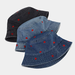 New Fashion Small Love Embroidered Fisherman Hat