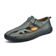 Breathable Hand-Sewn Mens Closed-Toe Sandals