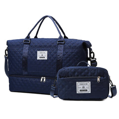 Large-Capacity Fitness Quilted Embroidered Yoga Bag