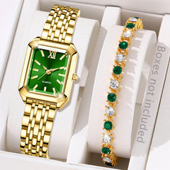 The Lady Is Just Wearing A Square Quartz Watch