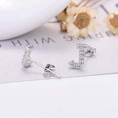 26-letter Zircon Earrings Uppercase Letters