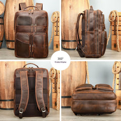 Outdoor Leather Large-Capacity Backpack