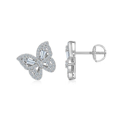 A Luxurious And Fashionable Minimalist Jewelry Earring Set Featuring Top-quality Moissanite Stones, Made Of S925 Silver Electroplated With Platinum.