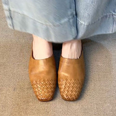 Retro Woven Closed-toe Half Slippers Women's