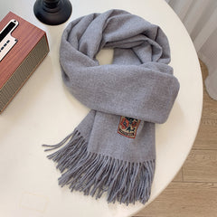 Versatile Solid-Color Warm Scarf For Women