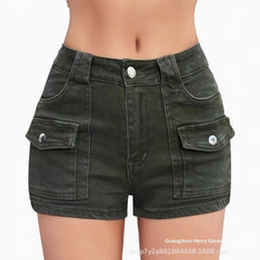 Women's Stretchy Multi-Pocket Denim Shorts