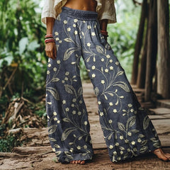 Midriff-baring Wide-leg Casual Pants