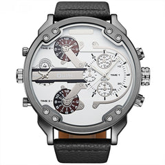 Bold Dual-Time Black Outdoor Sports Watch