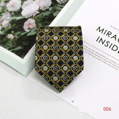 Casual Men's Tie Business Formal Wear 9CM Printed British Style Polyester Yarn Tie