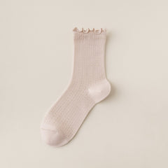 Summer Socks For Children Fungal Edge Thin Mesh Loose Mouth Stacked Breathable Middle Tube Socks