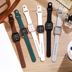 New Large Dial Square Silicone Unisex Couple Watch