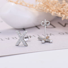 26-letter Zircon Earrings Uppercase Letters