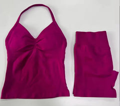 Fashionable Seamless Womens Fitness Shorts Set
