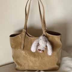 Coffee-Colored Commuter Tote Shoulder Bag With Large Capacity