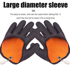 Fishing Gloves Anti-Slip Protect Hand From Puncture Scrapes Fisherman Professional Catch Fish Latex Hunting Gloves Left Right