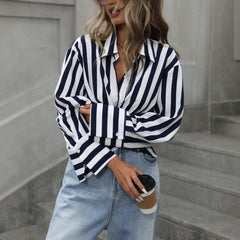 Women's Striped Loose Shirt