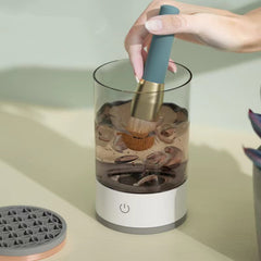 Outil de nettoyage de pinceaux à paupières pour femmes, machine de nettoyage de pinceaux de maquillage électrique portable avec chargement USB, brosse cosmétique automatique