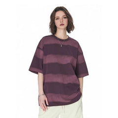 Tie-dye Washed Striped Short-Sleeve Mens Cotton T-Shirt
