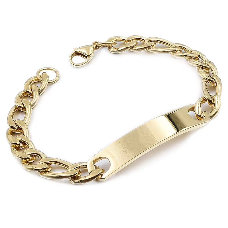 Stainless Steel ID Bracelet for Women Men 2025 Jewellery Fashion Chain Cuff,4 Colors, Wholesale Items,Wb001