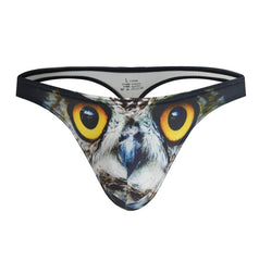 Men's Underpants Low Waist Polyester Printed Breathable T-back