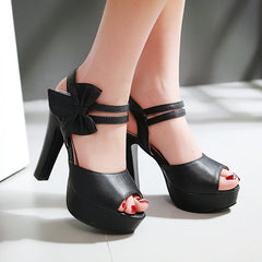 Fish-mouth Shoes Bow-knot Sandals Womens