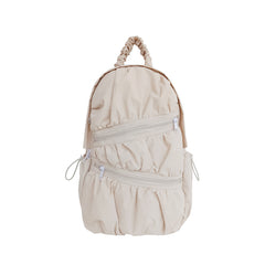 Nylon Fabric Large-Capacity Pleated Patchwork Contrasting Color Backpack