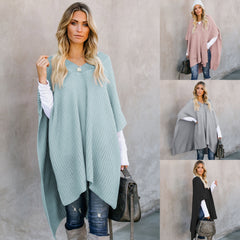 Women's cloak sweater knitted sweater