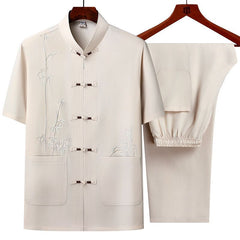 Ice Silk Short-sleeve Shirt For Men
