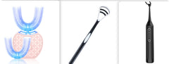 360 Degrees Intelligent Automatic Electric Toothbrush Waterproof U Type Tooth Brush Whitening Blue Light USB Charging