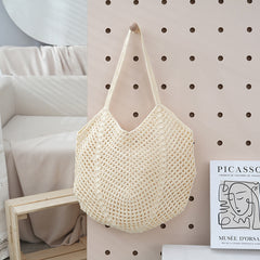 Hollow-out Knitted Tote Bag For Women