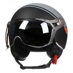 Women's Simple Printed Half-covered Electric Motorcycle Helmet