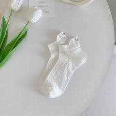 6pairs Butterfly Knot Socks Children's Socks Summer Thin Ballet Style, Mid Tube Socks, Embroidered Socks, Summer