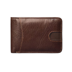 Oil-waxed Leather US Dollar Clip Card Holder