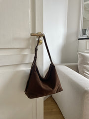 Matte Cowhide Commuter ShoulderCrossbody Tote Bag