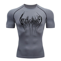 Short-sleeve Black Fitness T-shirt Men's Muscle