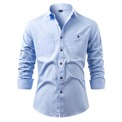 Pure Cotton Wrinkle-Resistant Solid Color Long-Sleeve Mens Casual Jacket