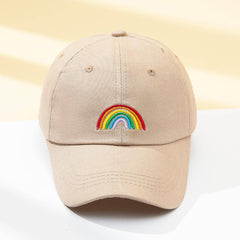 Lady's Embroidered Rainbow Pattern Versatile Sun-protective Baseball Cap For Outdoor Travel And Photography Baseball Cap