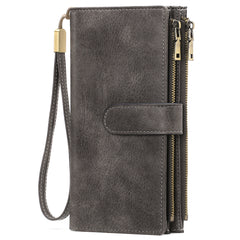 Womens Long Wallet Multi-functional Vintage Tri-fold Purse