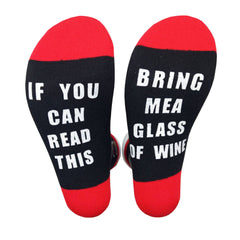 OF WINE printed rubber red and black socks