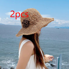 Lace Straw Sun Hat For Women