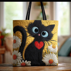 Creative, High-Capacity Tote Bag With Digital Print And Quilted Embroidery