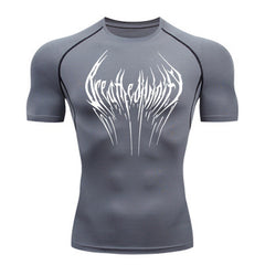 Short-sleeve Black Fitness T-shirt Men's Muscle