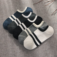 Summer Low-cut Solid-color Business Cotton Trendy Sweat-absorbent Breathable And Low-cut Ankle Socks